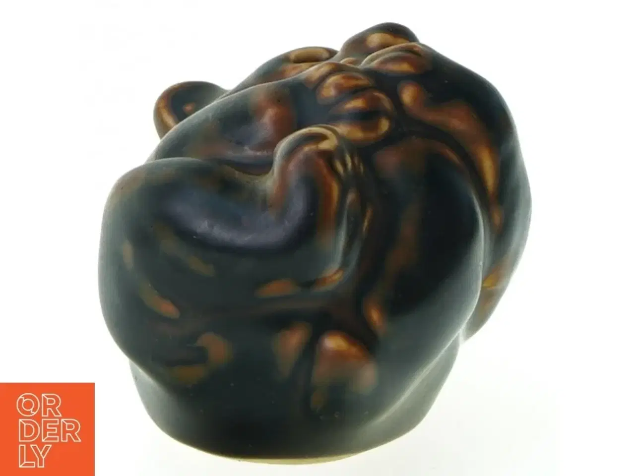 Billede 3 - Liggende bjørn med fod i mund fra Royal Copenhagen (str. 8 x 5 cm)