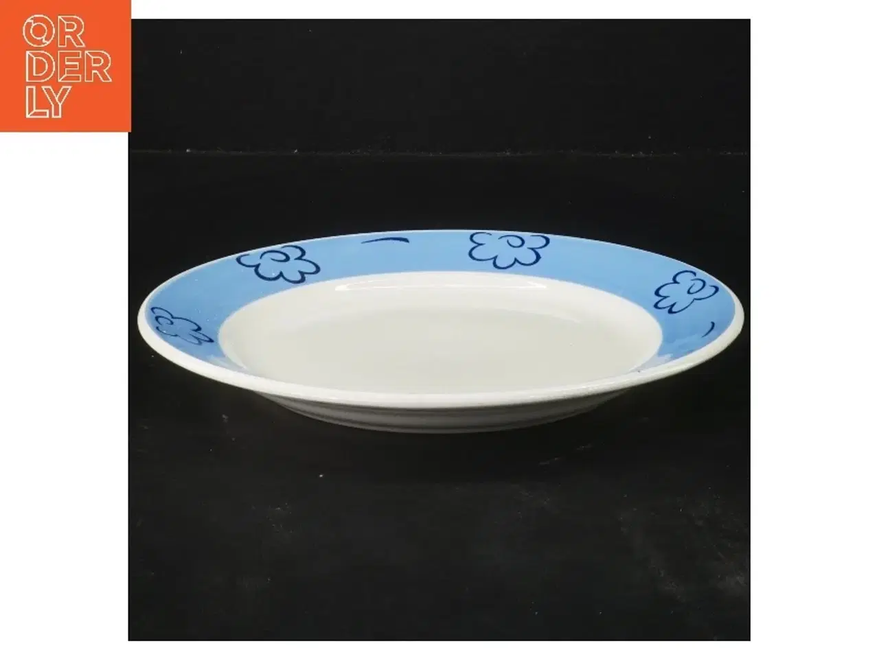 Billede 1 - Porcelænstallerken med blomstermotiv (str. Ø 20,5 cm)