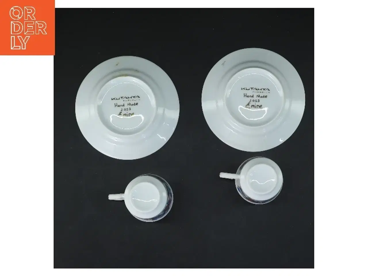 Billede 5 - Porcelæns kaffekop sæt med tallerkener fra Kutahya (str. Ø 11,5& 5,5 cm)