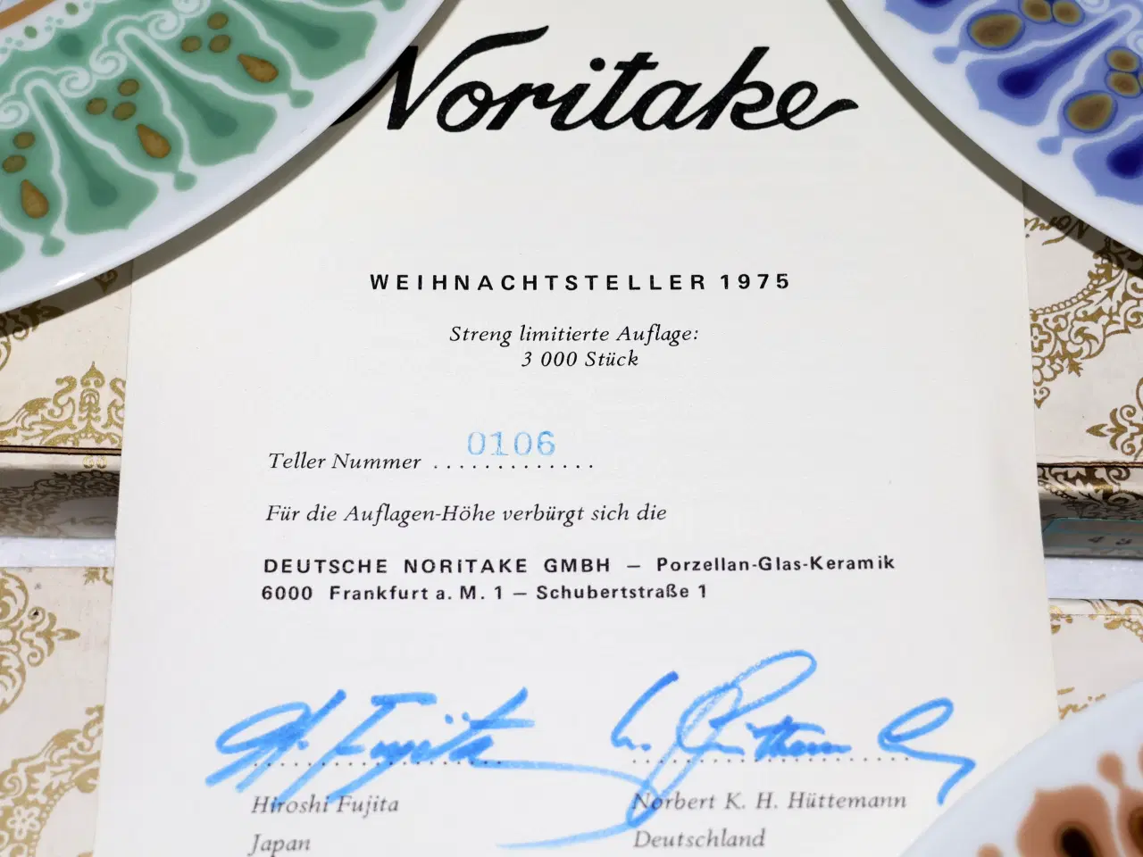 Billede 7 -  6 Stk Noritake juleplatter årg 1975-76-77-78-79-8