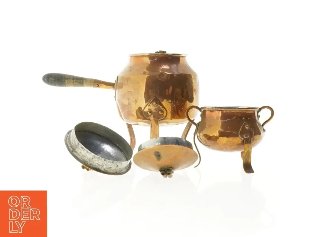 Billede 4 - Messing te-sæt med kaffekande og sukkerskål (str. 12 x 10 cm og 25 x 19 x 20 cm)