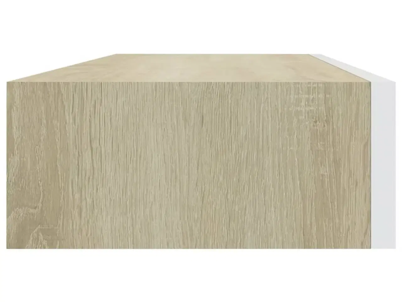 Billede 5 - Vægmonteret skuffehylde eg og hvid 60x23,5x10 cm MDF