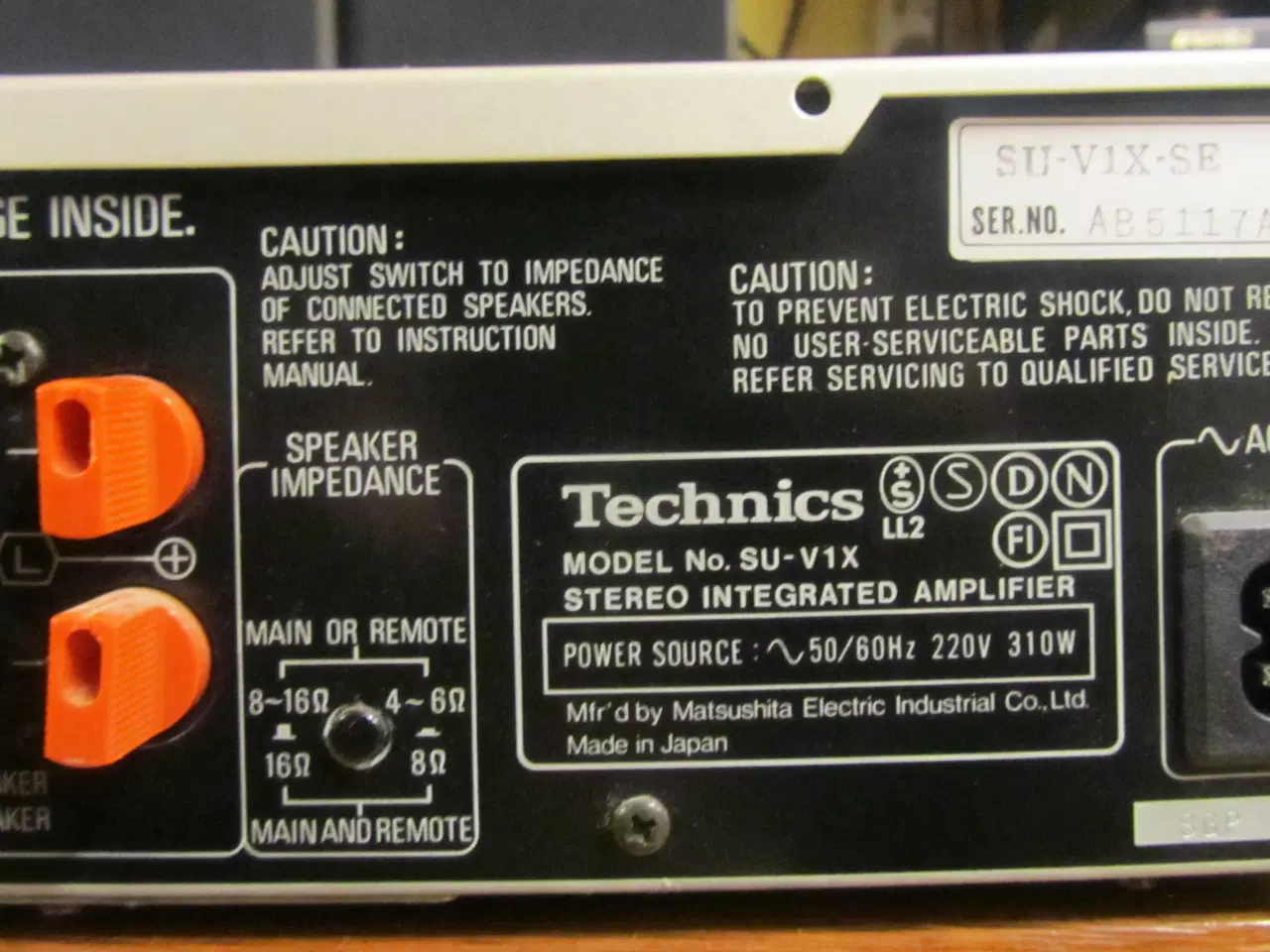 Billede 6 - TECHNICS  SU-V1X  2X40W RMS