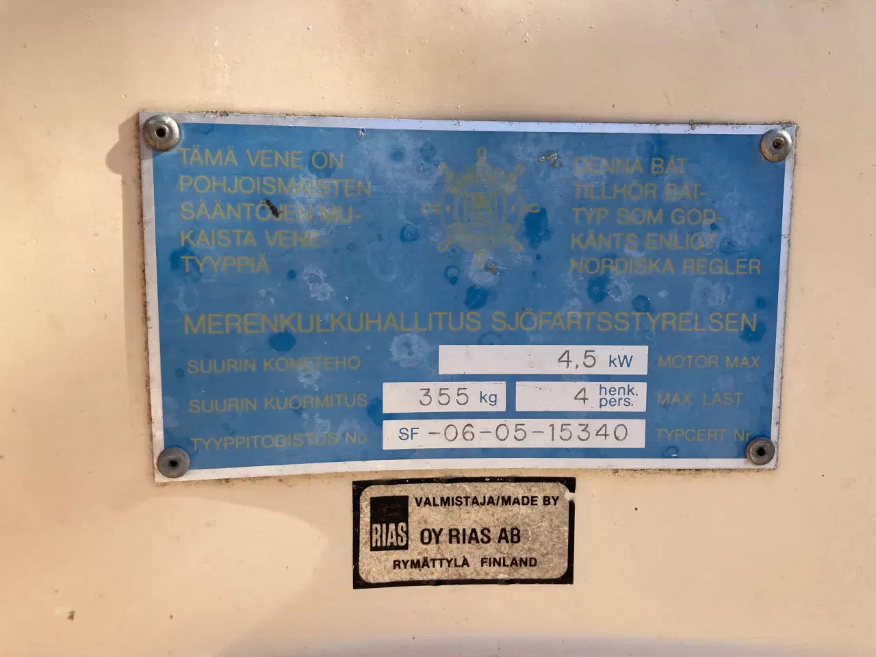 Billede 4 - Theri 385 jolle med ophalervogn og påhængsmotor