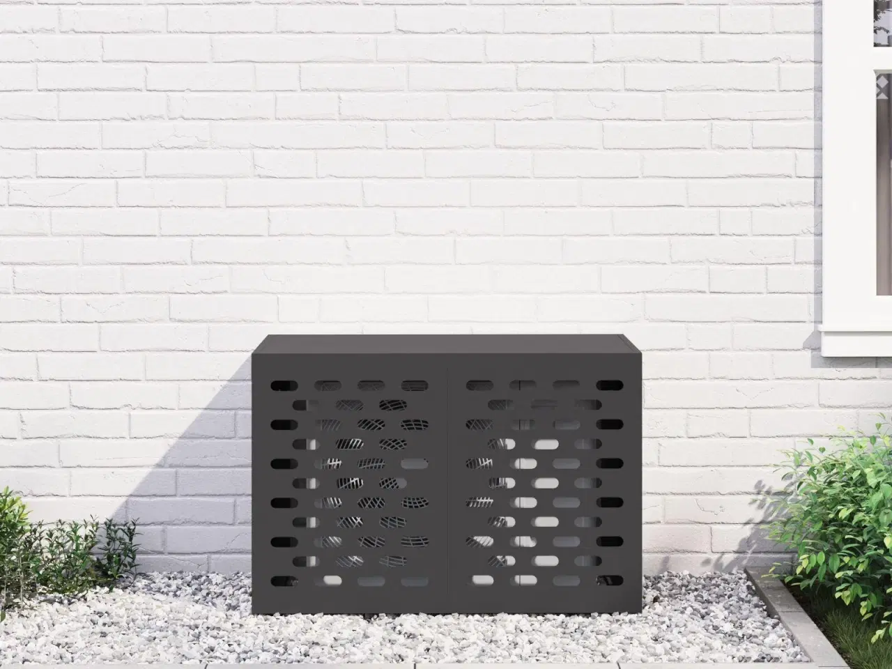 Billede 4 - Air Conditioner Cover Sort 90 x 40 x 60 cm Stål