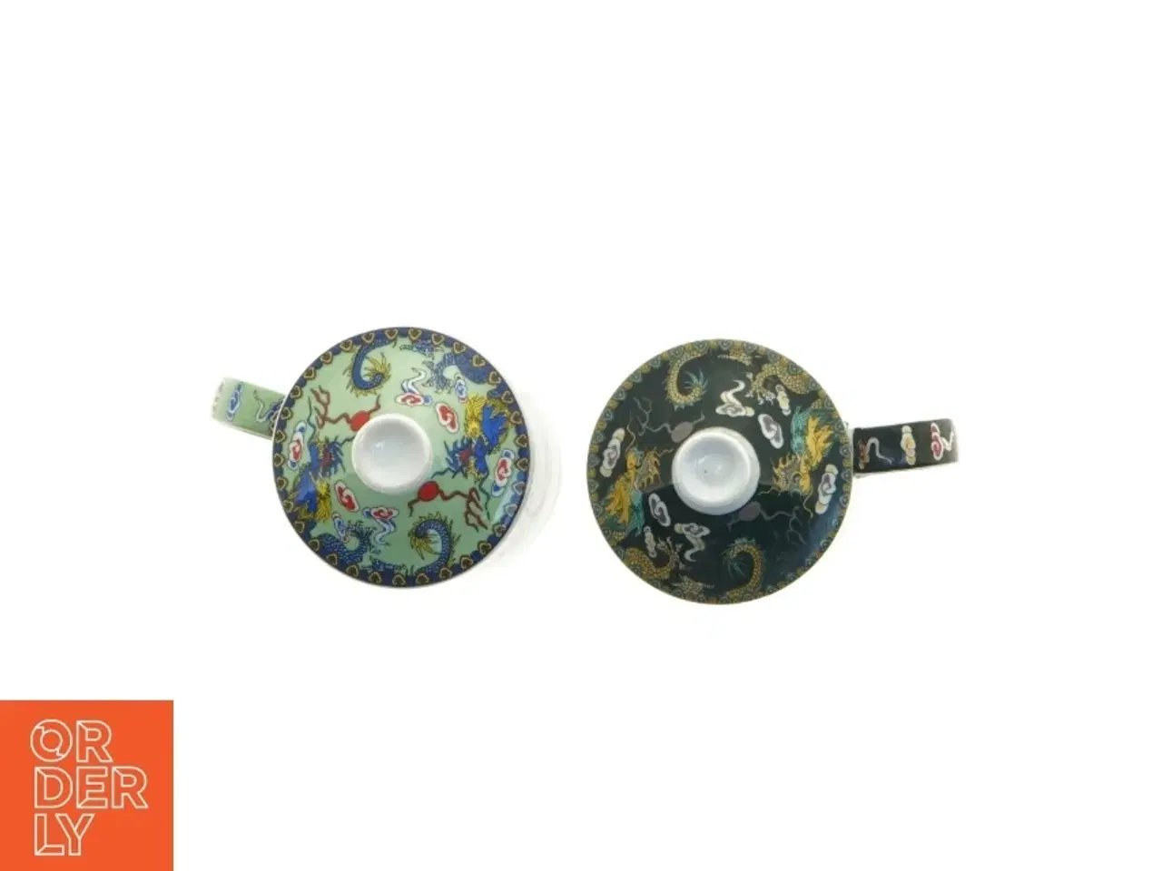 Billede 4 - Dekorerede porcelænskrus med låg (str. 14,5 x 7,5 x 11 cm)