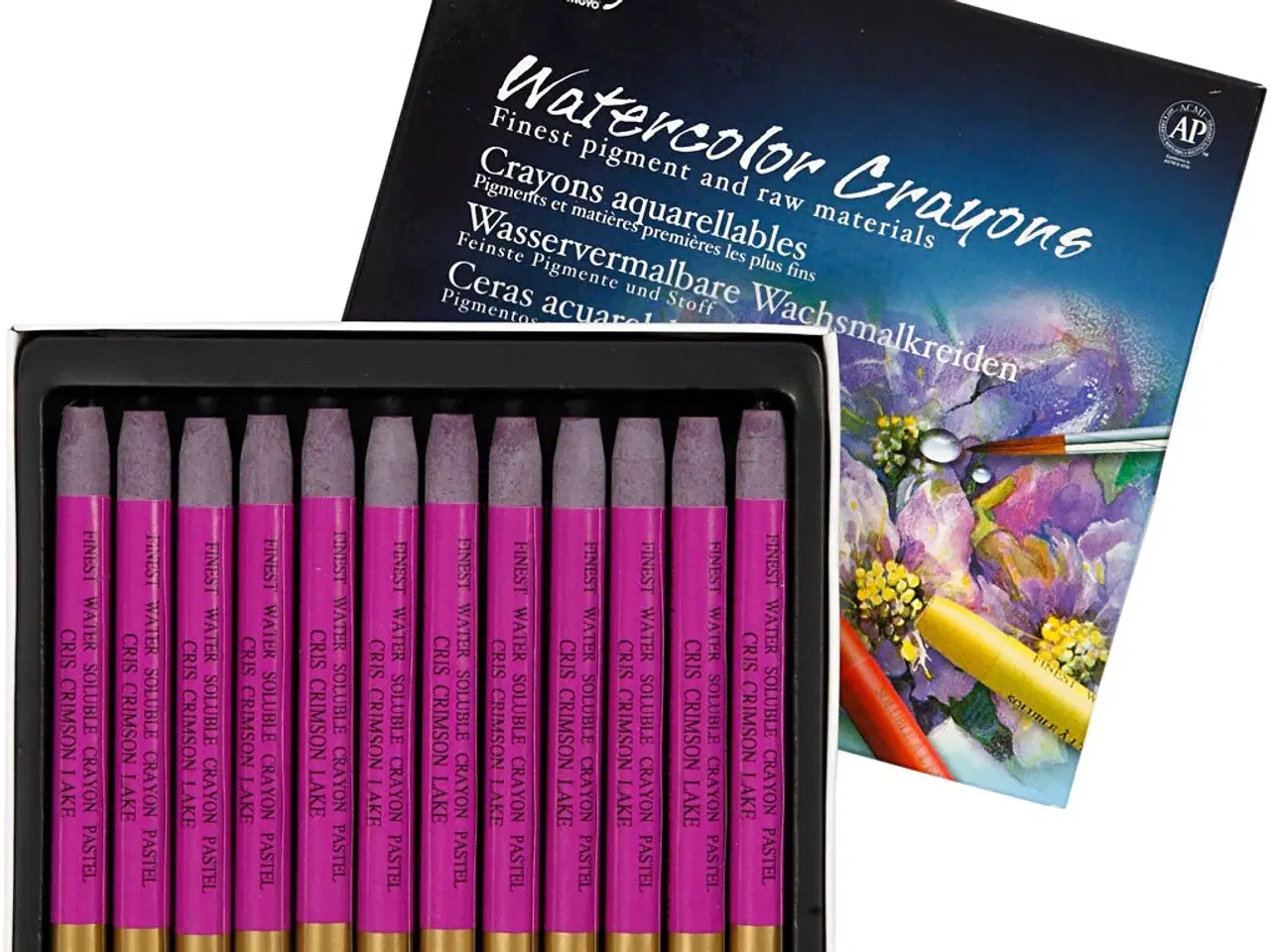 Billede 1 - Gallery Akvarelkridt Mørk Pink, 12 stk. 9,3 cm