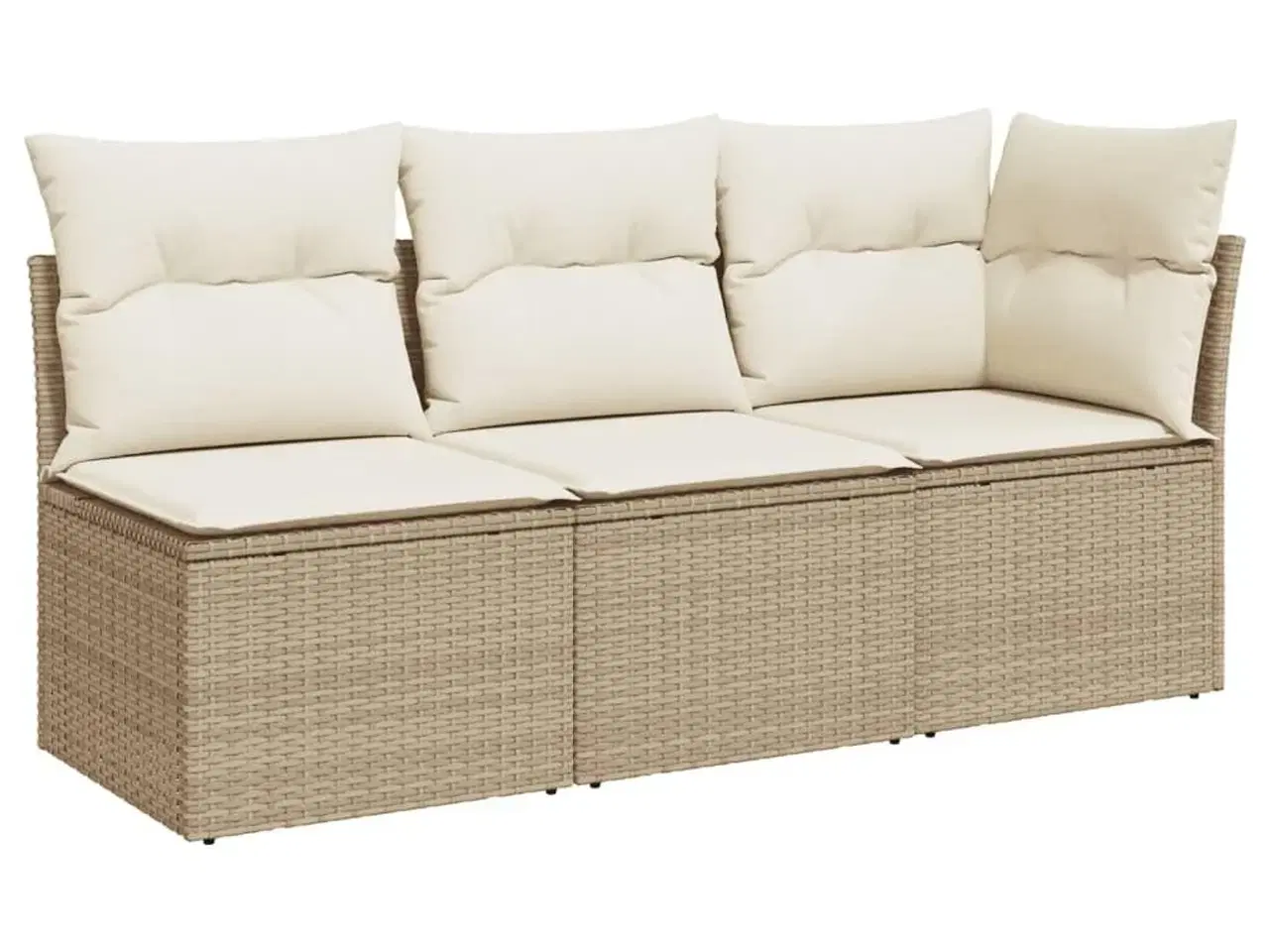 Billede 2 - 3-personers havesofa med hynder polyrattan beige