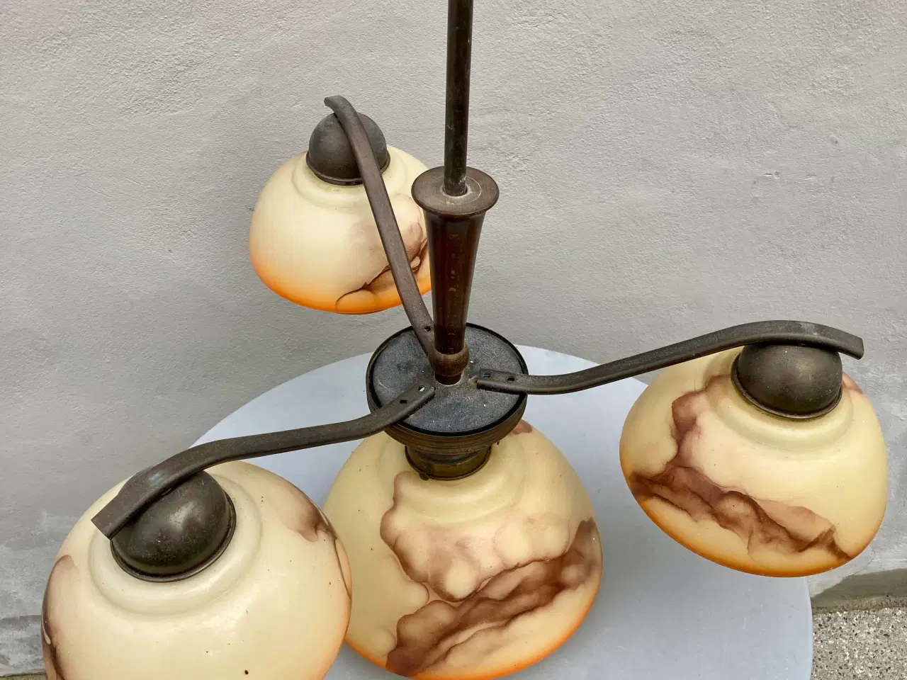 Billede 1 - Flot 1920-30’er Art Deco Stor 3 armet lysekrone Ar