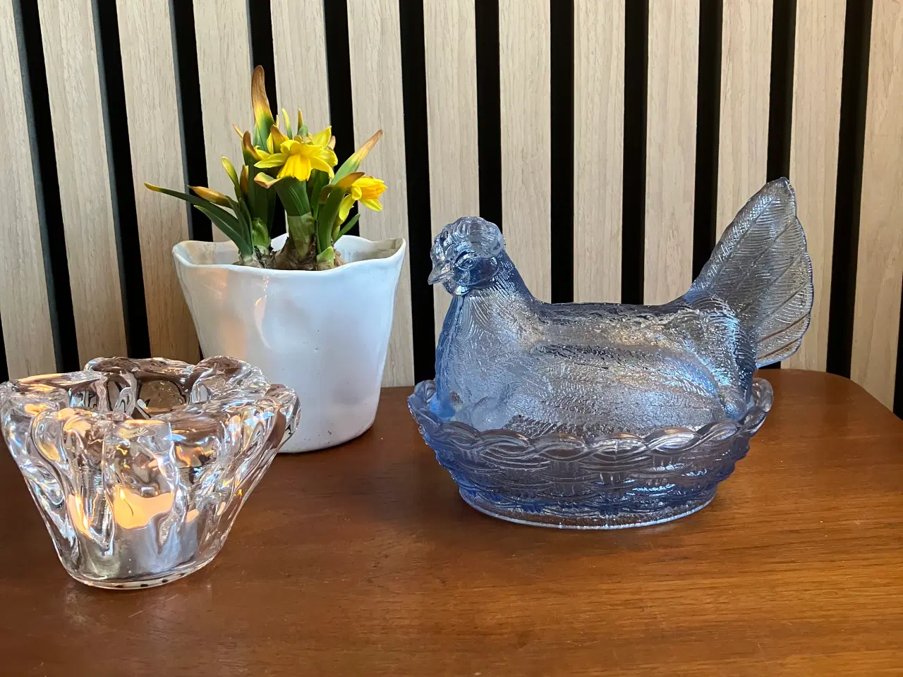 Billede 1 - Låghøne i blåt glas-solgt