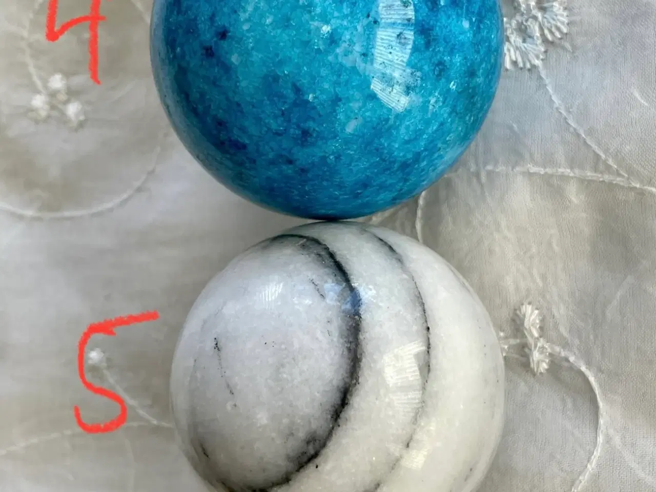 Billede 5 - Smukke marmor/ halvædelsten æg