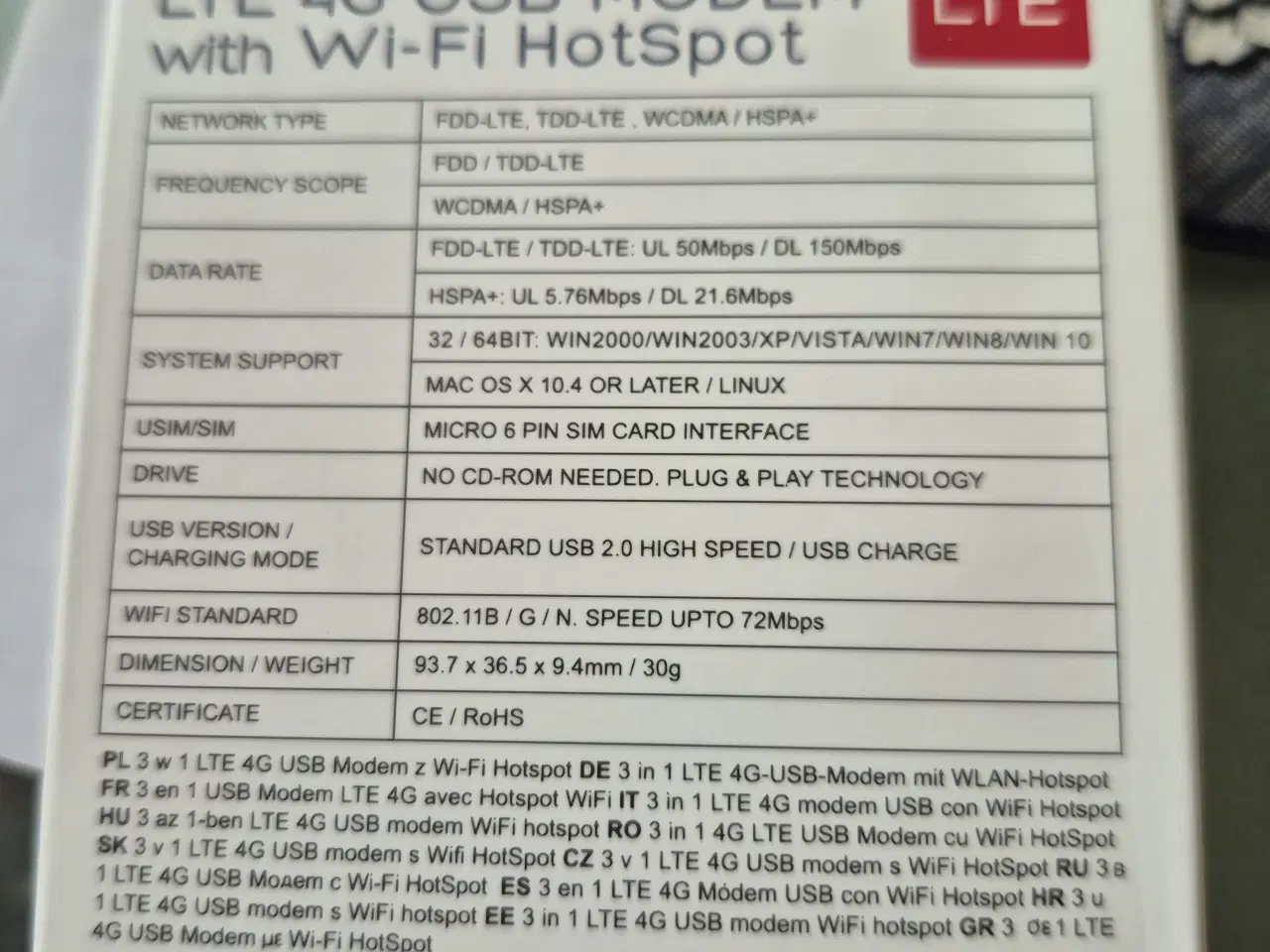 Billede 4 - LTE 4G USB MODEM wth WI-FI Hotspot