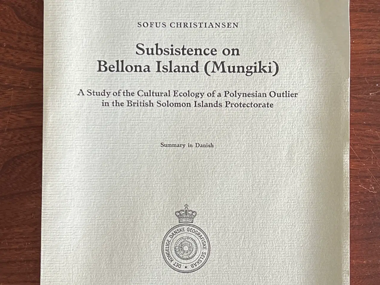 Billede 1 - Subsistence on Bellona Island (Mungiki)