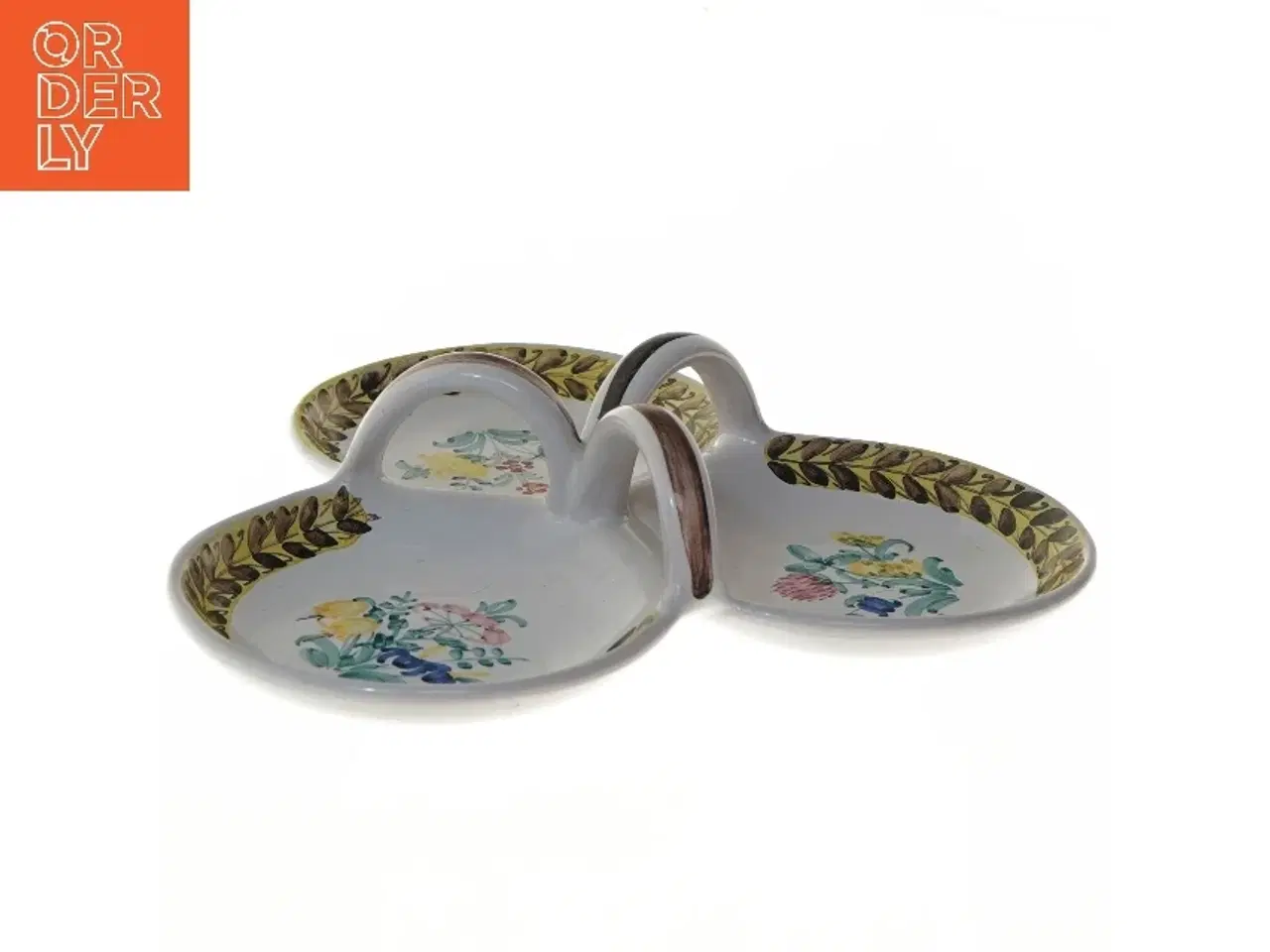 Billede 4 - Keramisk serveringsfad med tre rum fra Lars Syberg (str. 27x27 cm)