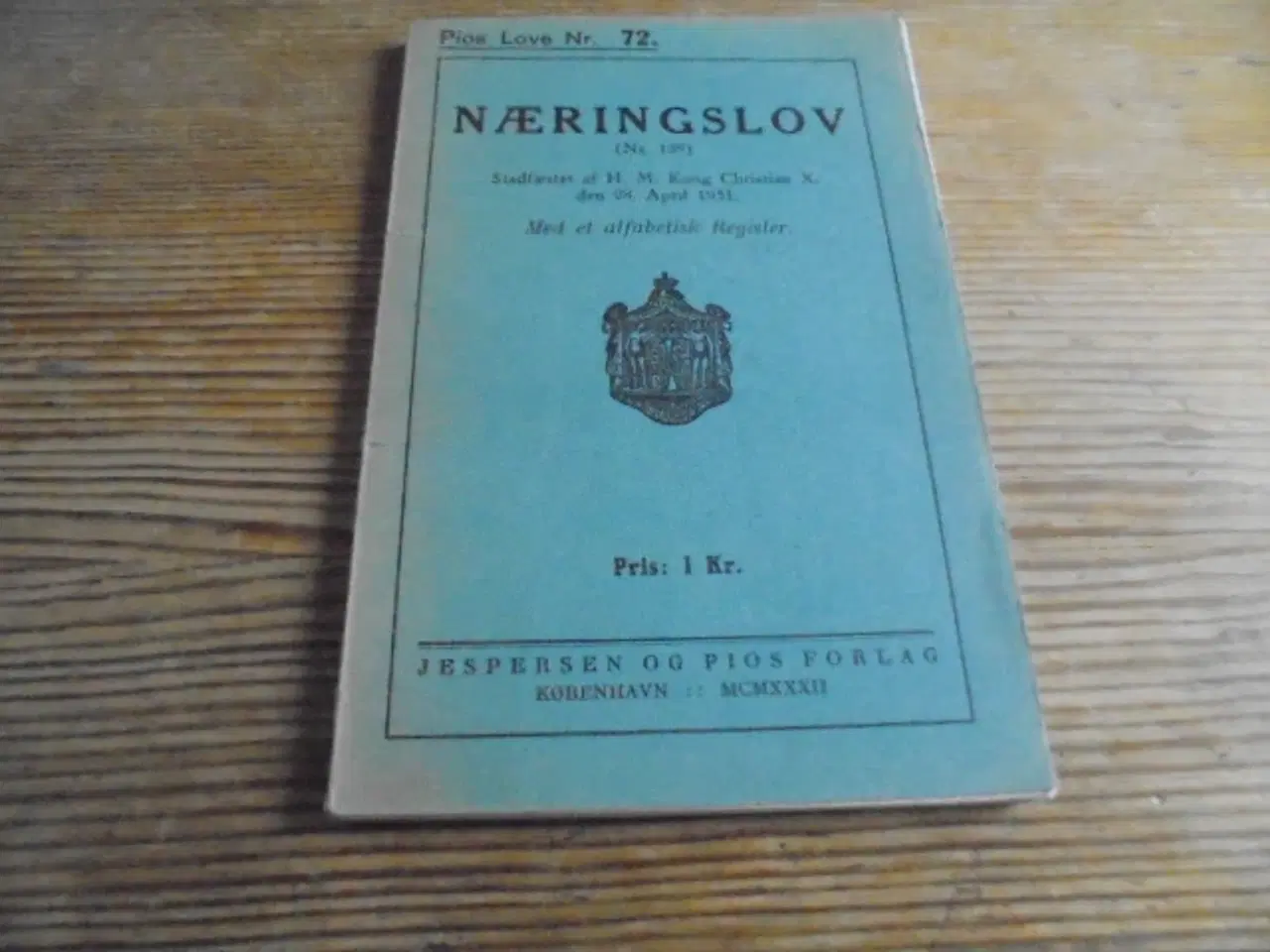 Billede 1 - Næringslov af 28. april 1931 