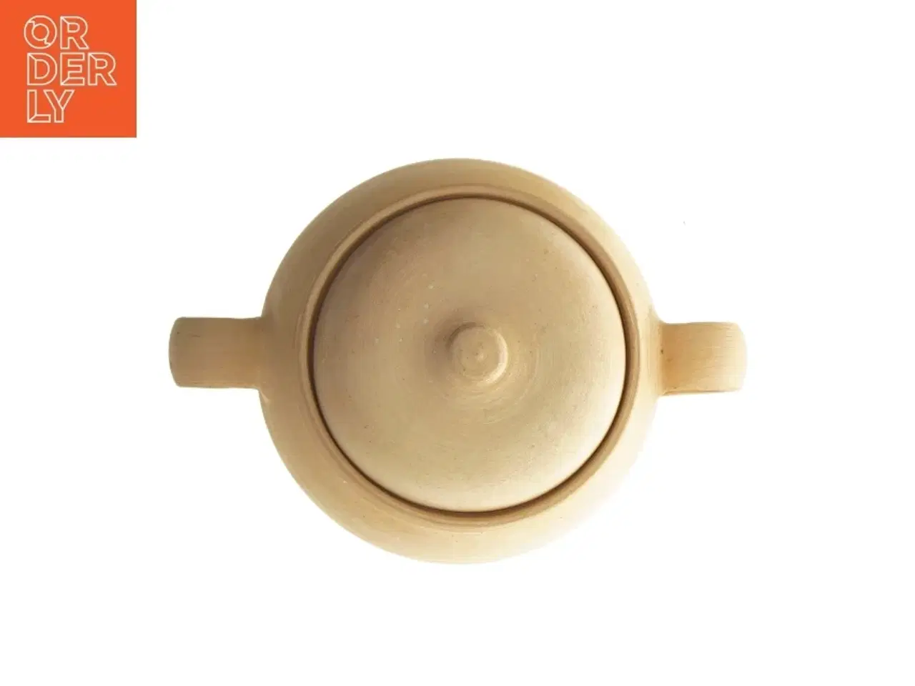 Billede 4 - Terracotta løgkrukke med låg (str. Ø 12,5 cm længde 20,5 cm)