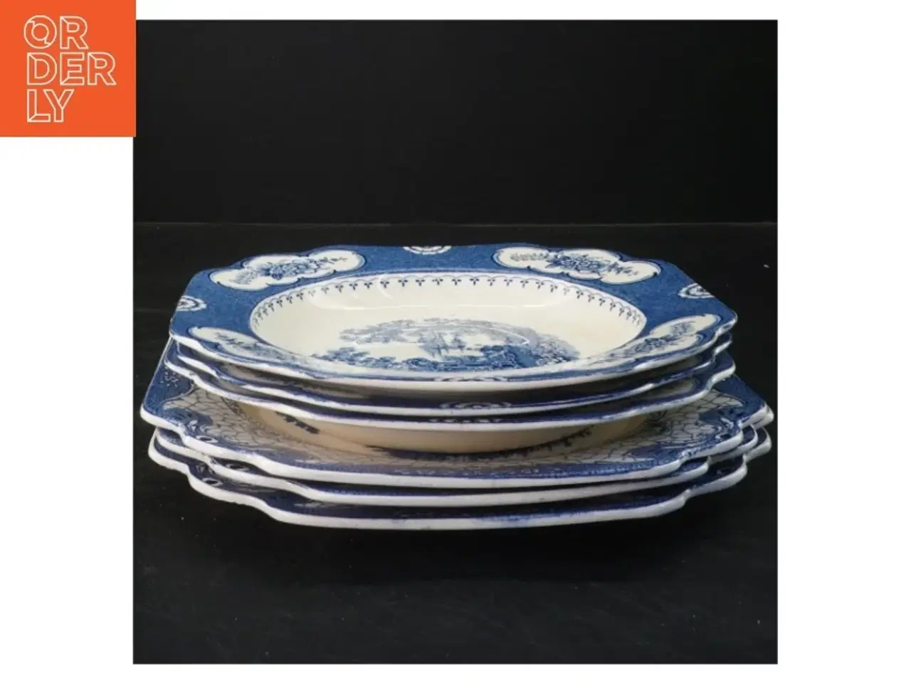 Billede 1 - Antikke porcelæn tallerkener (str. 22,5x2,5&24x1 cm)