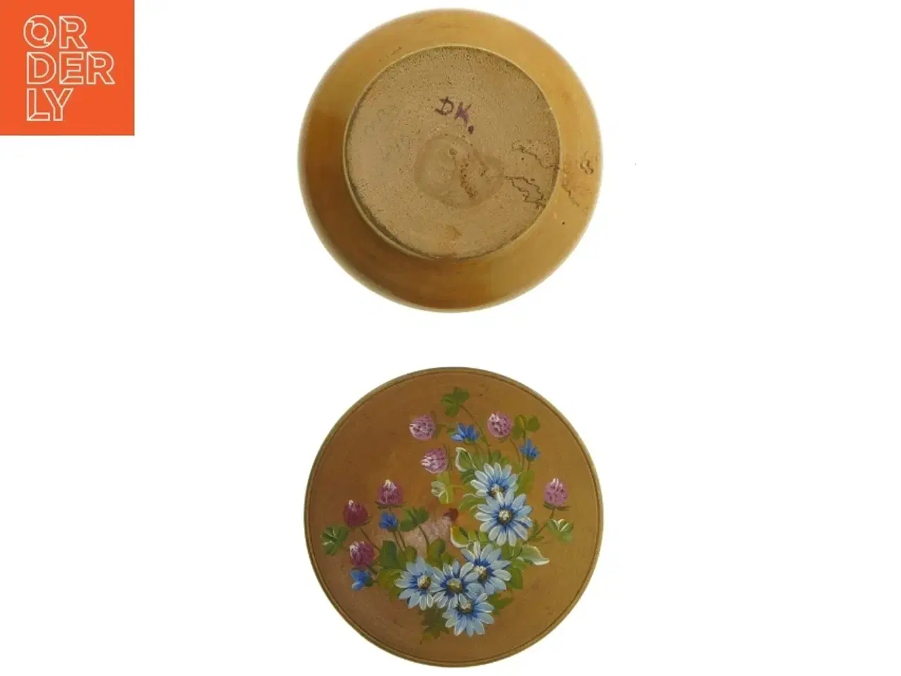 Billede 9 - Trædåse med blomstermotiv (str. Ø. 13,5 cm)