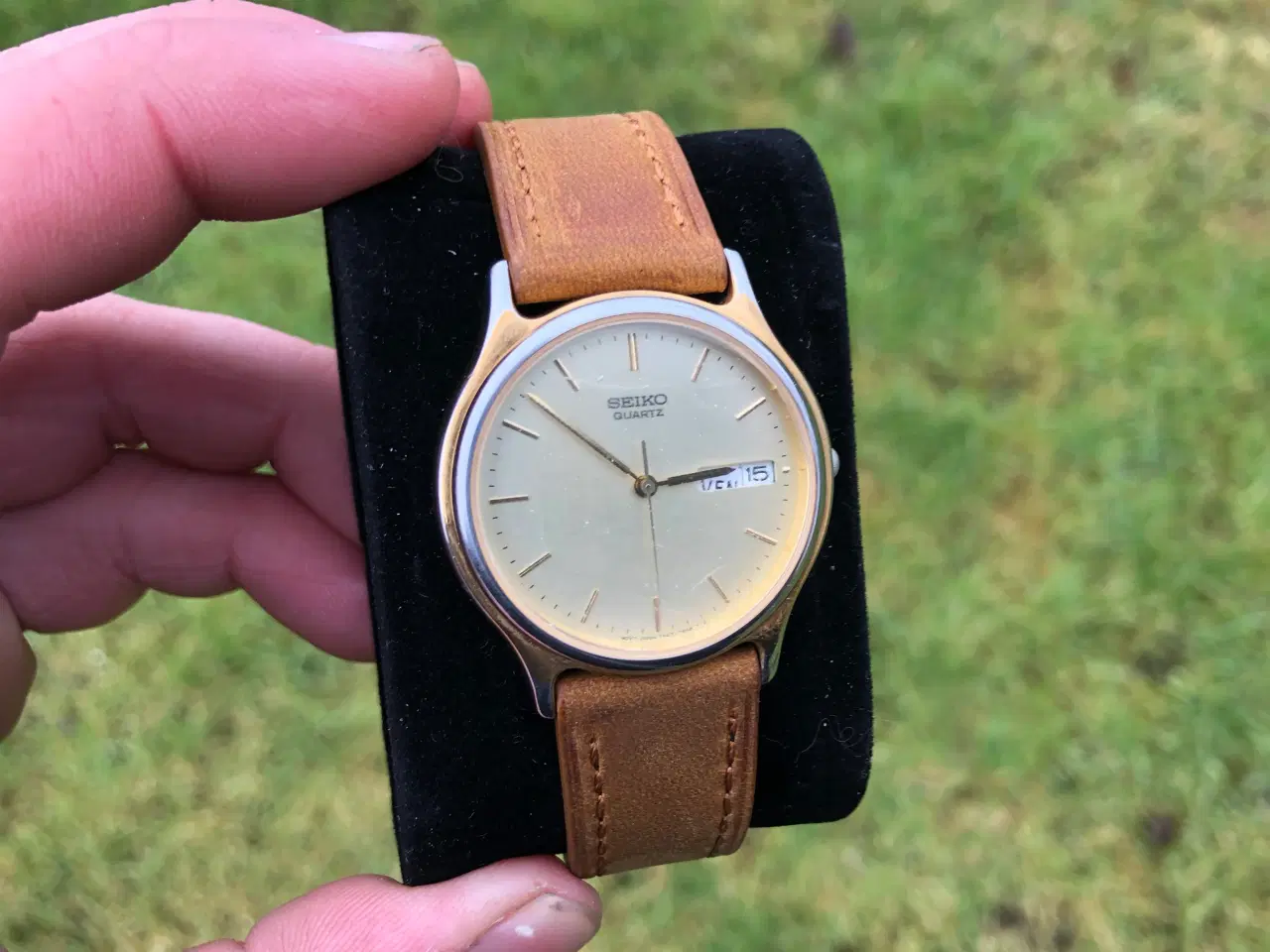 Billede 1 - Seiko Quartz 34mm unisexur guld skive