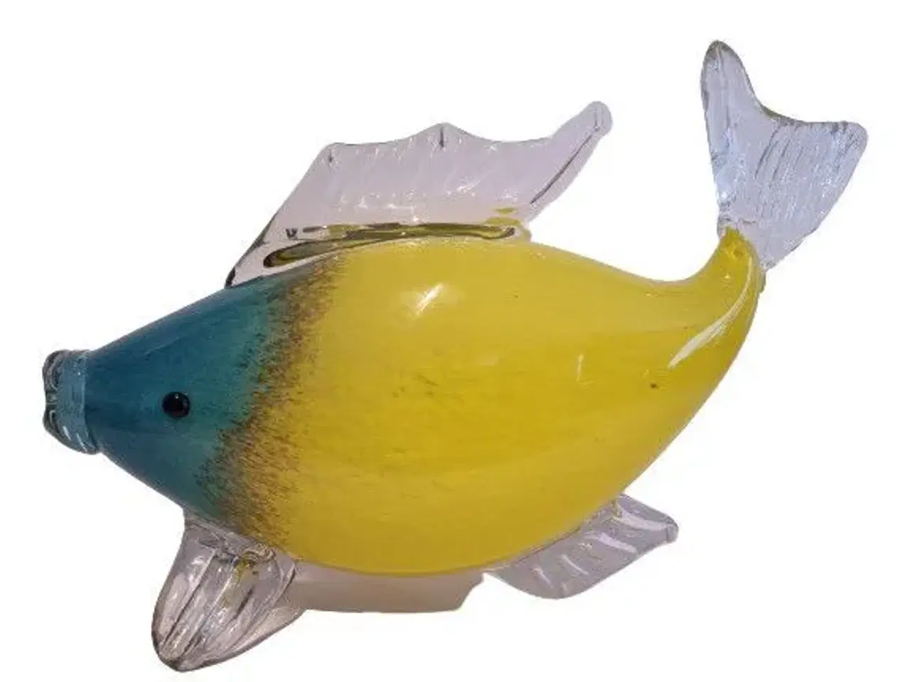Billede 1 - Glas fisk i gul og blå