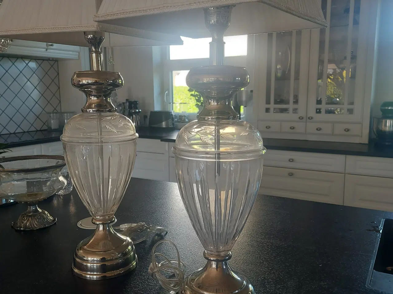 Billede 1 - glas bord lampe