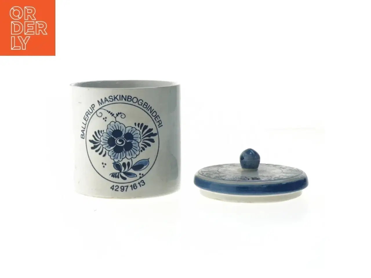 Billede 4 - Lågkrukke med motiv (str. Ø. 10,5 cm længde. 11 cm)