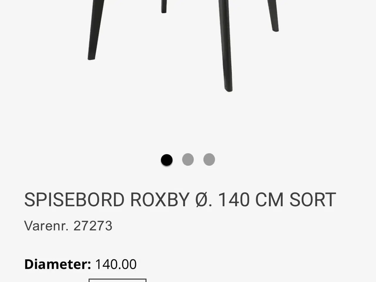 Billede 1 - Spisebord Roxby - Ø140
