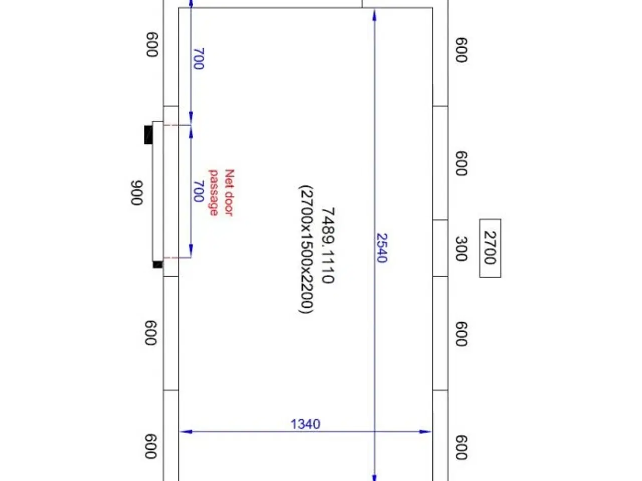 Billede 2 - Kølerum / fryserum – 2700 x 1500 x 2200 mm