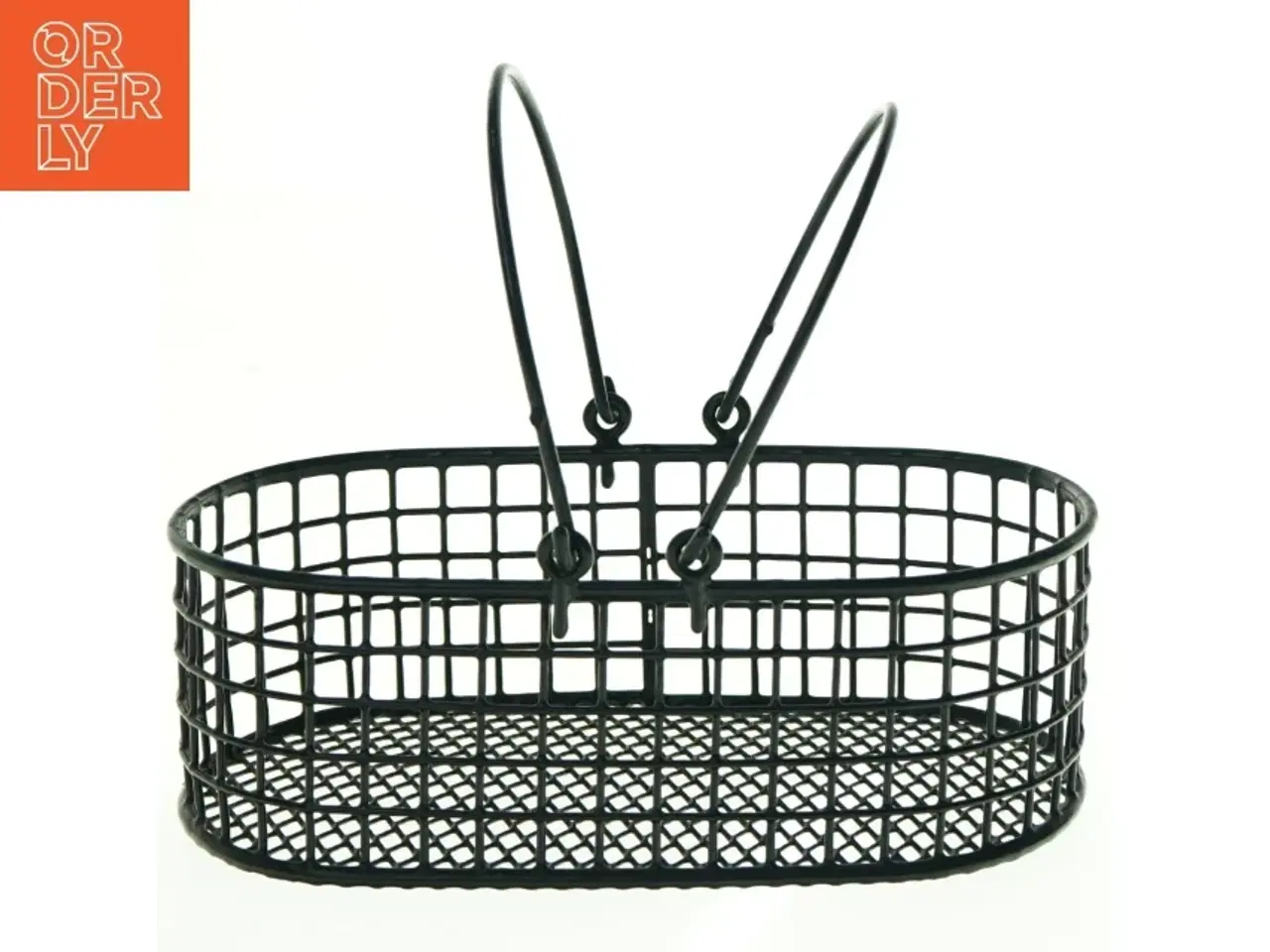 Billede 1 - Sort metal kurv med hank