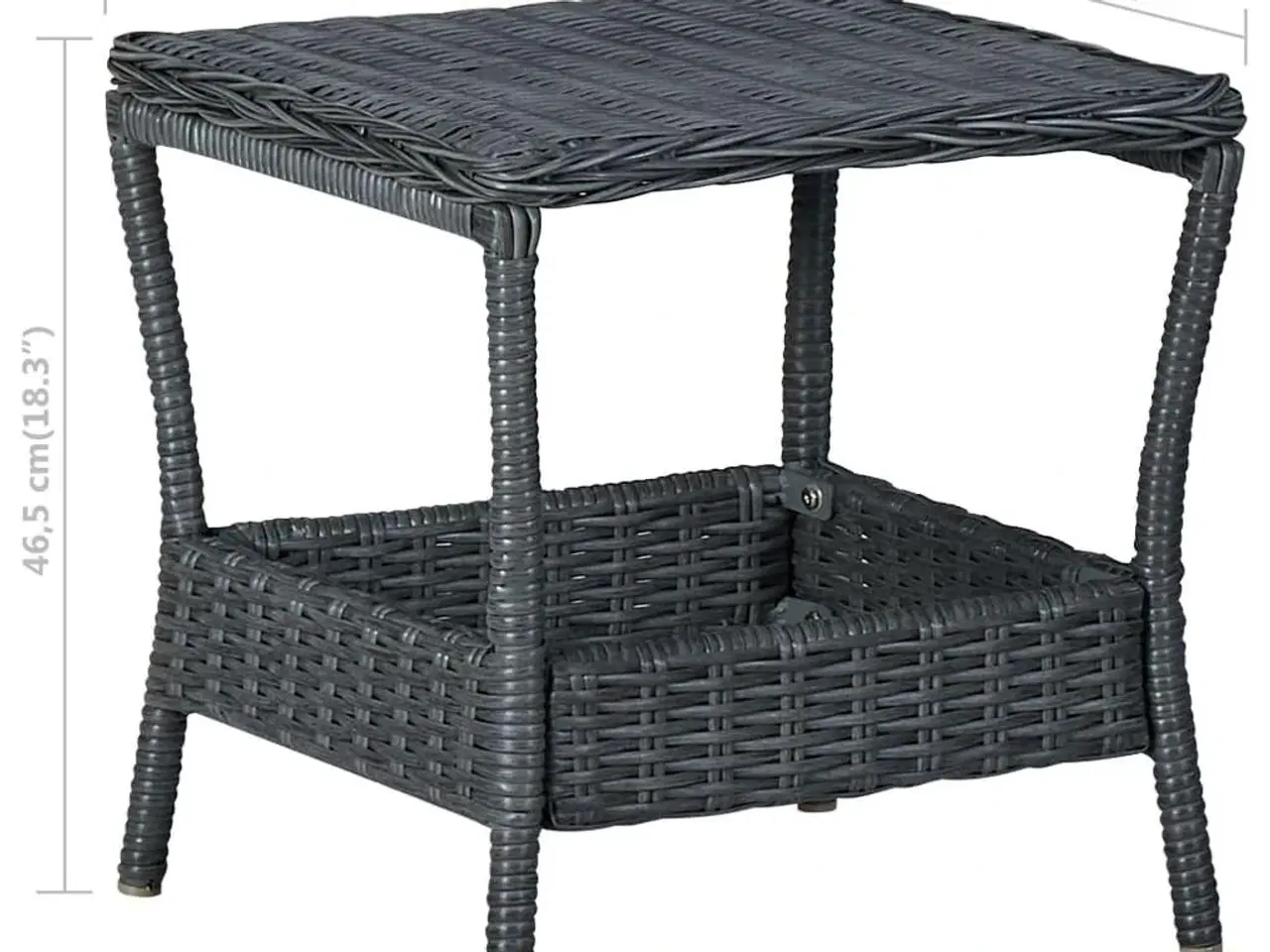 Billede 5 - Havebord 45x45x46,5 cm polyrattan mørkegrå