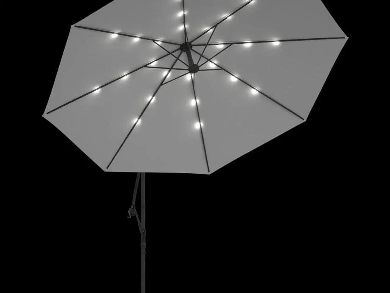 Billede 6 - Hængeparasol med LED-lys og metalstang 350 cm sandfarvet