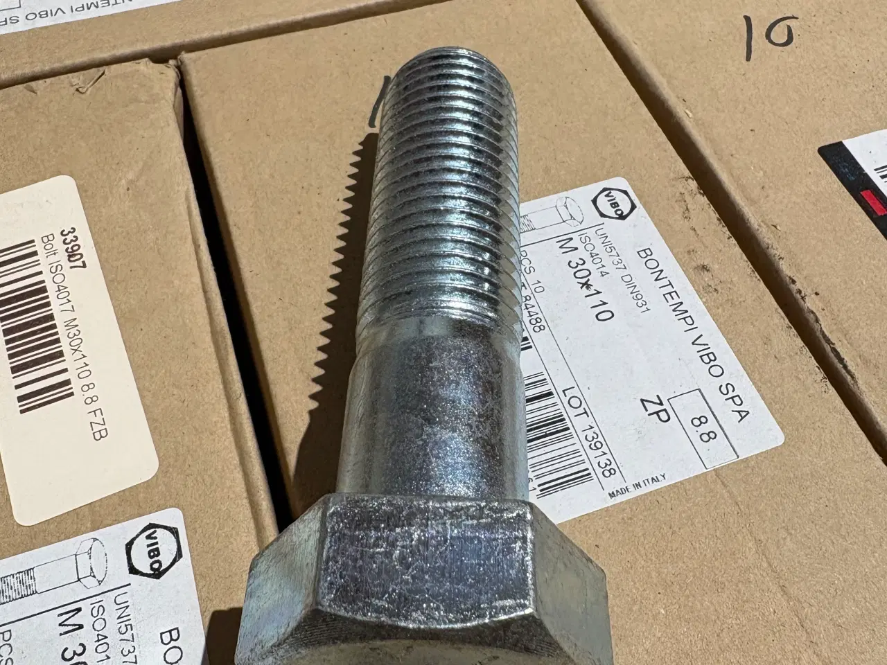 Billede 2 - Bontempi Vibo M30x110 sekskantsbolte 8.8 ZP