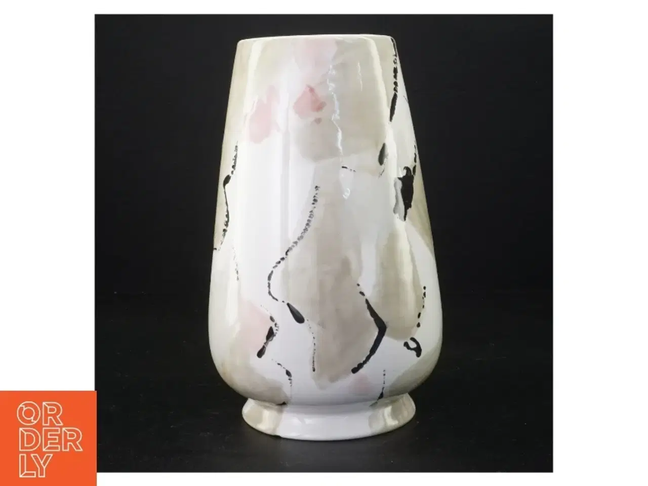 Billede 4 - Håndmalet Keramikvase med abstrakt dyremønster (str. 23 x 15 cm)