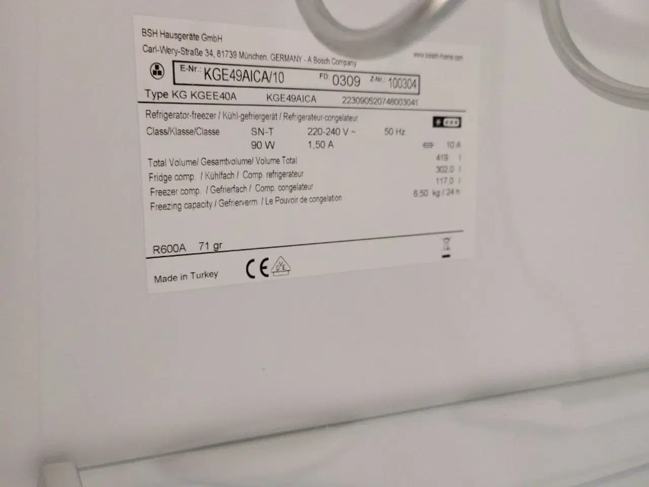 Billede 3 - Køle-/fryseskab Bosch KGE49AICA/10