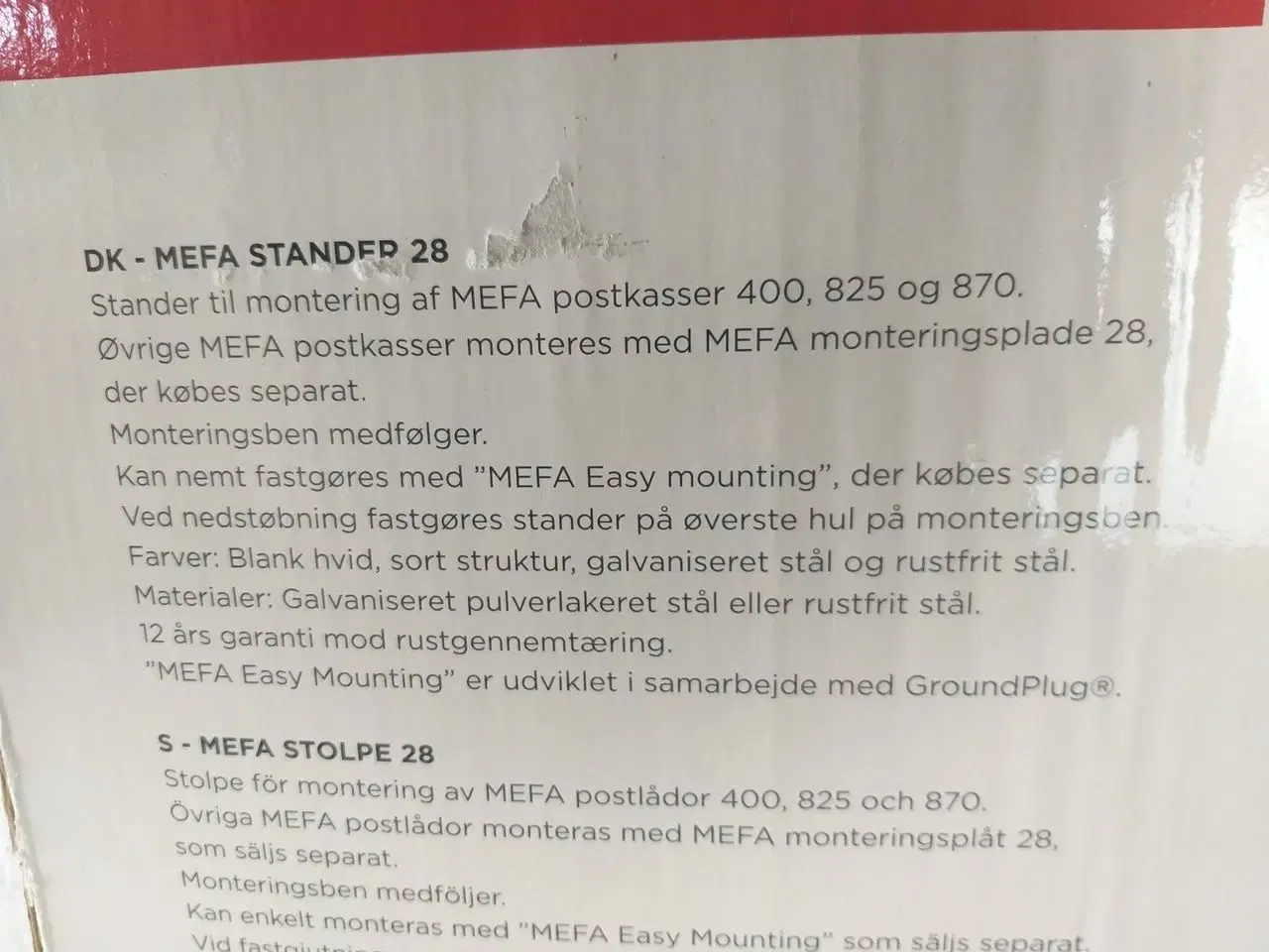 Billede 5 - Postkasseholder MEFA 28