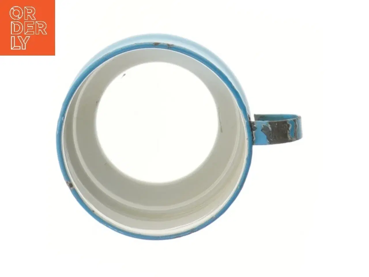 Billede 2 - Blå emaljekrus (str. Ø 11 cm længde 8 cm)