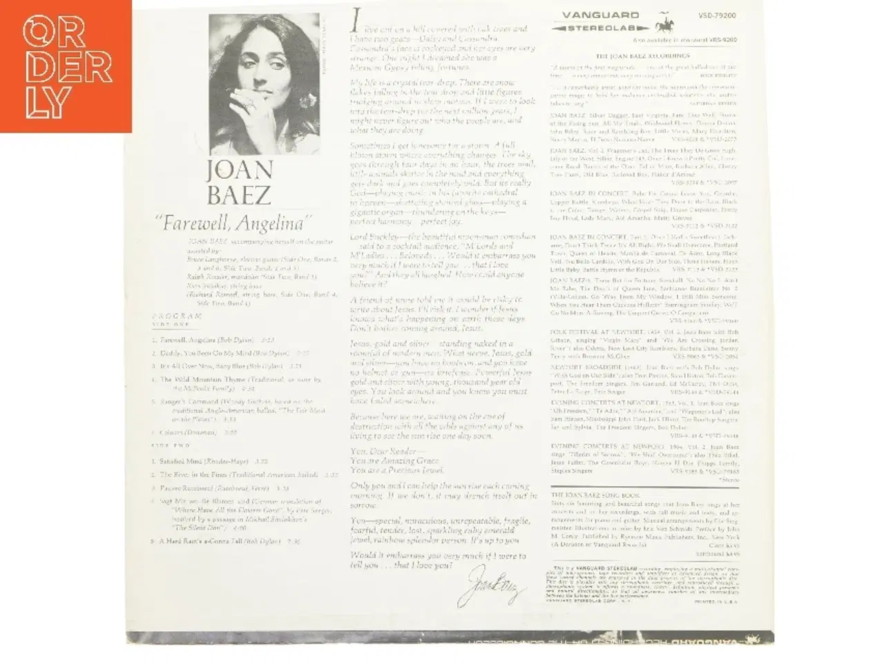 Billede 2 - Joan Baez album - Farewell, Angelina