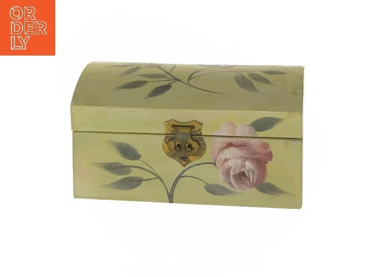 Billede 1 - Dekorativ træ kiste (str. 21,5x13,5 cm)
