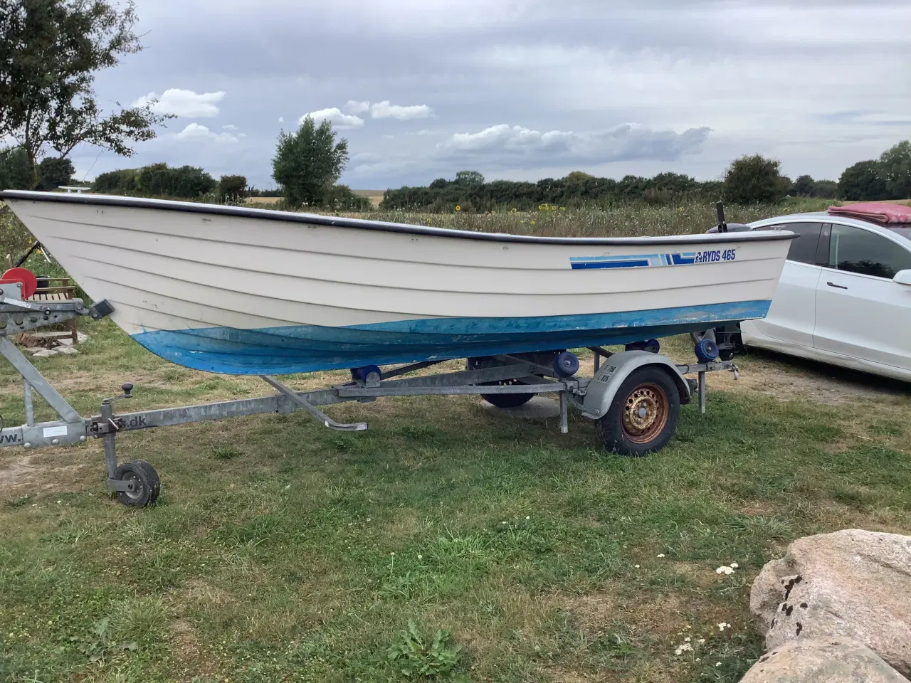 Billede 1 - 14fods Ryds jolle 465 med motor og trailer