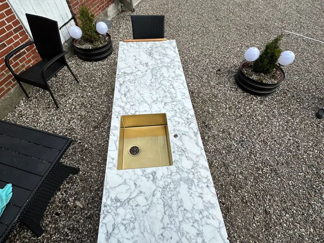 Billede 4 - lavabo Messing vask i mormor look bordplade 240 cm