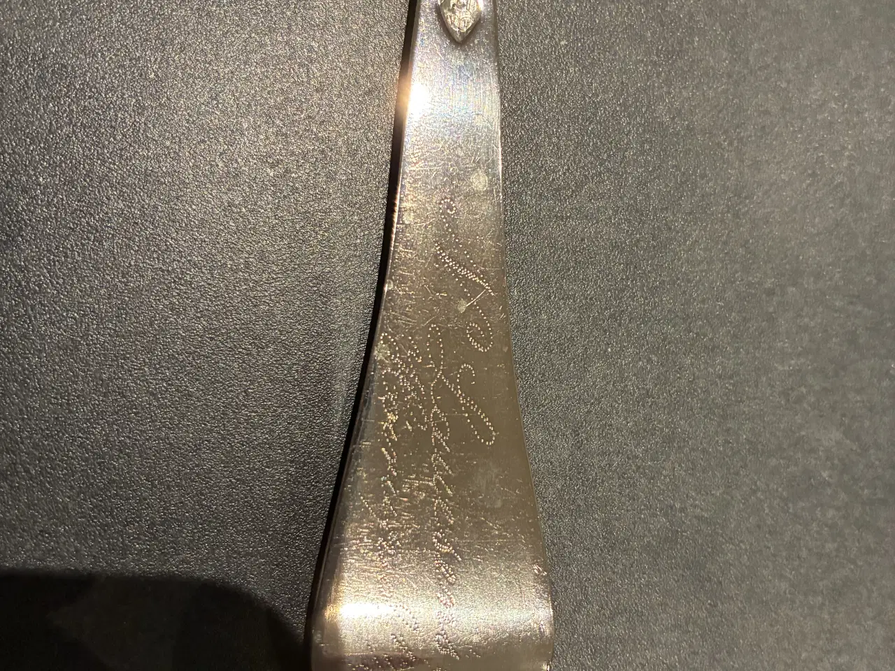 Billede 3 - Gammel dobbeltriflet middagsske i sølv