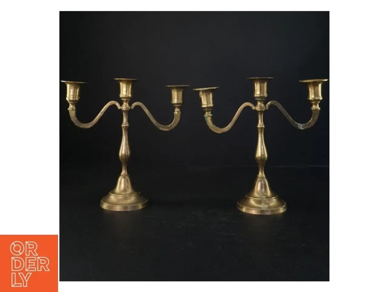 Billede 1 - Messing lysestager (str. 22 cm)
