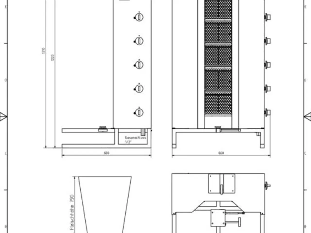 Billede 2 - Kebab & Shawarma grill til gas – 120 kg kød