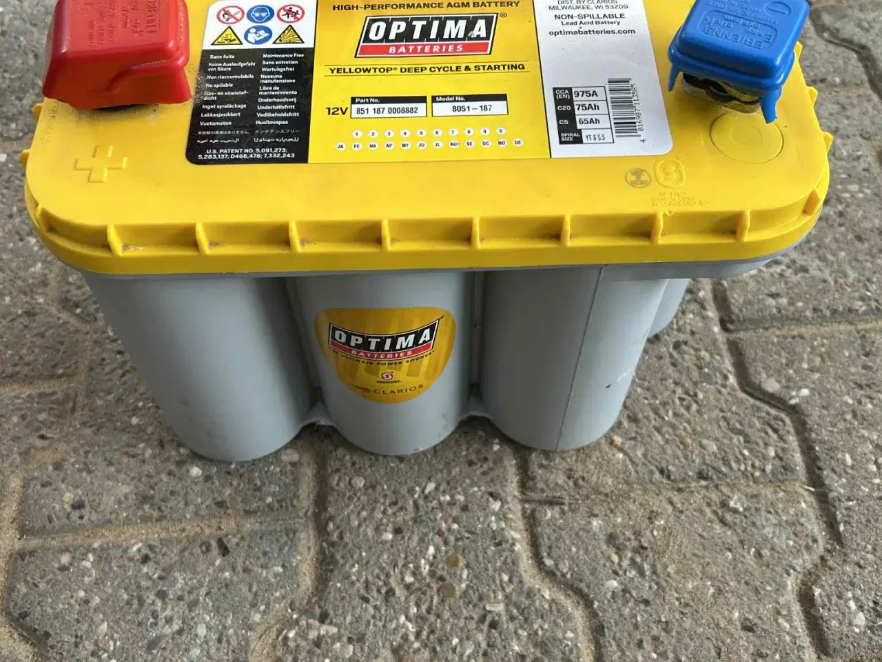 Billede 1 - Optima YELLOW TOP 75Ah AGM Bilbatteri
