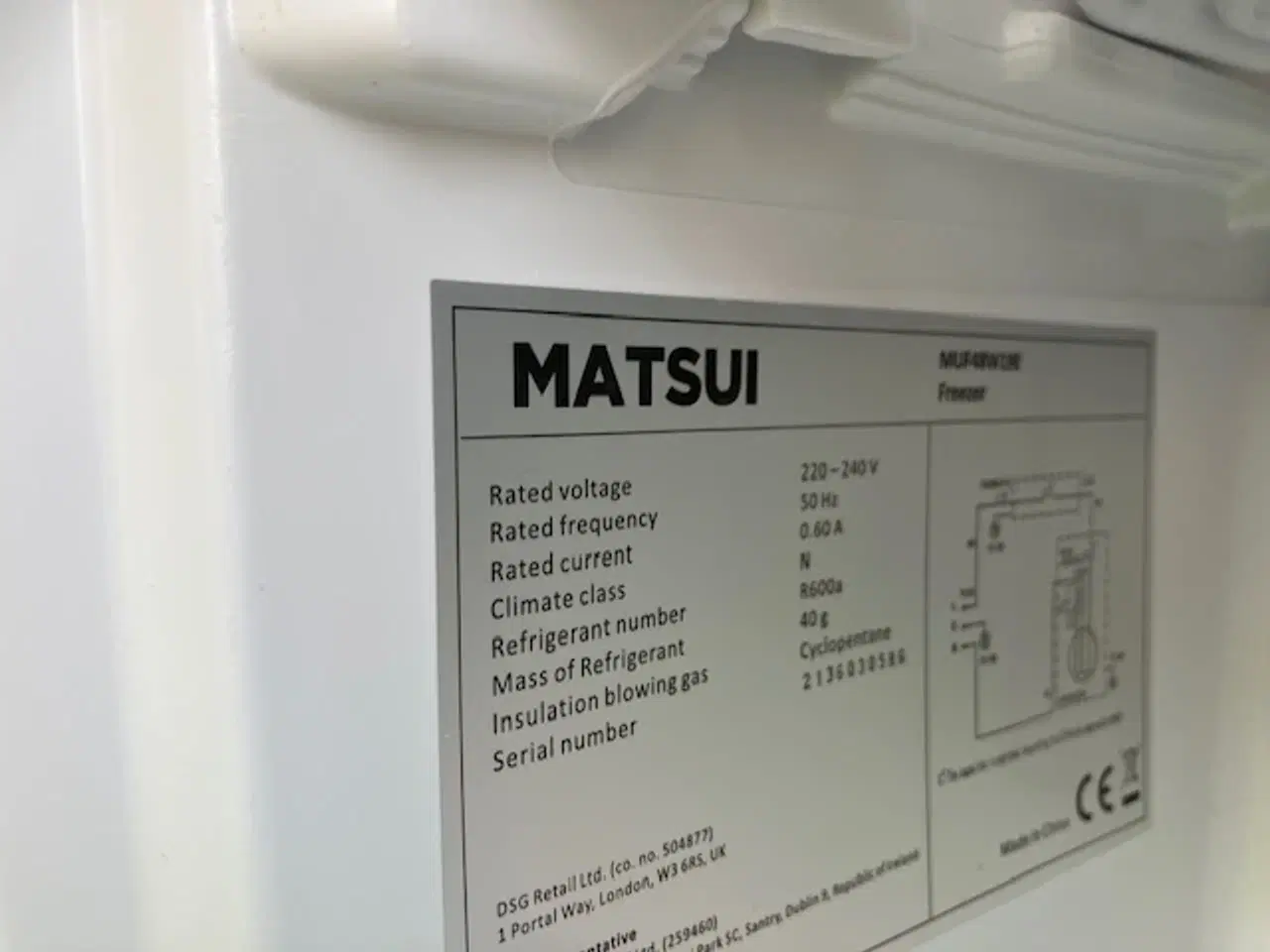 Billede 2 - Lille fint fryseskab af mærket Matsui.