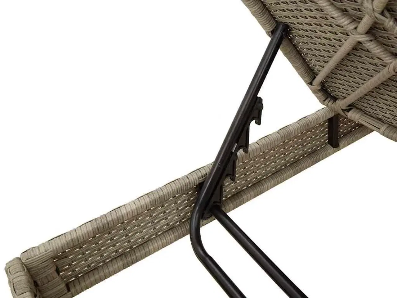 Billede 9 - Liggestol med hynde 55x200x44 cm polyrattan lysegrå