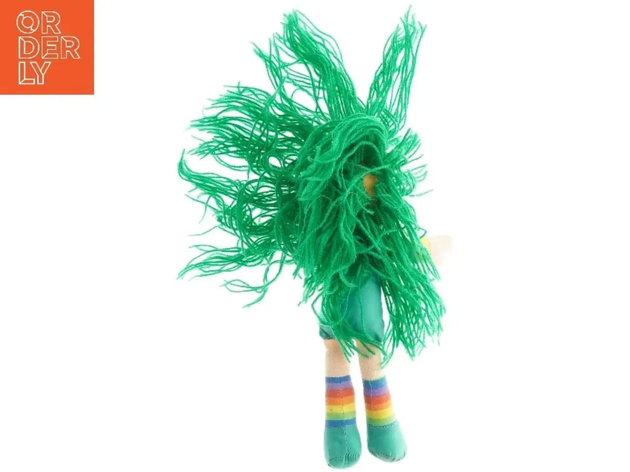 Billede 4 - Stofdukke med grønt hår (str. 26 x 10 cm)