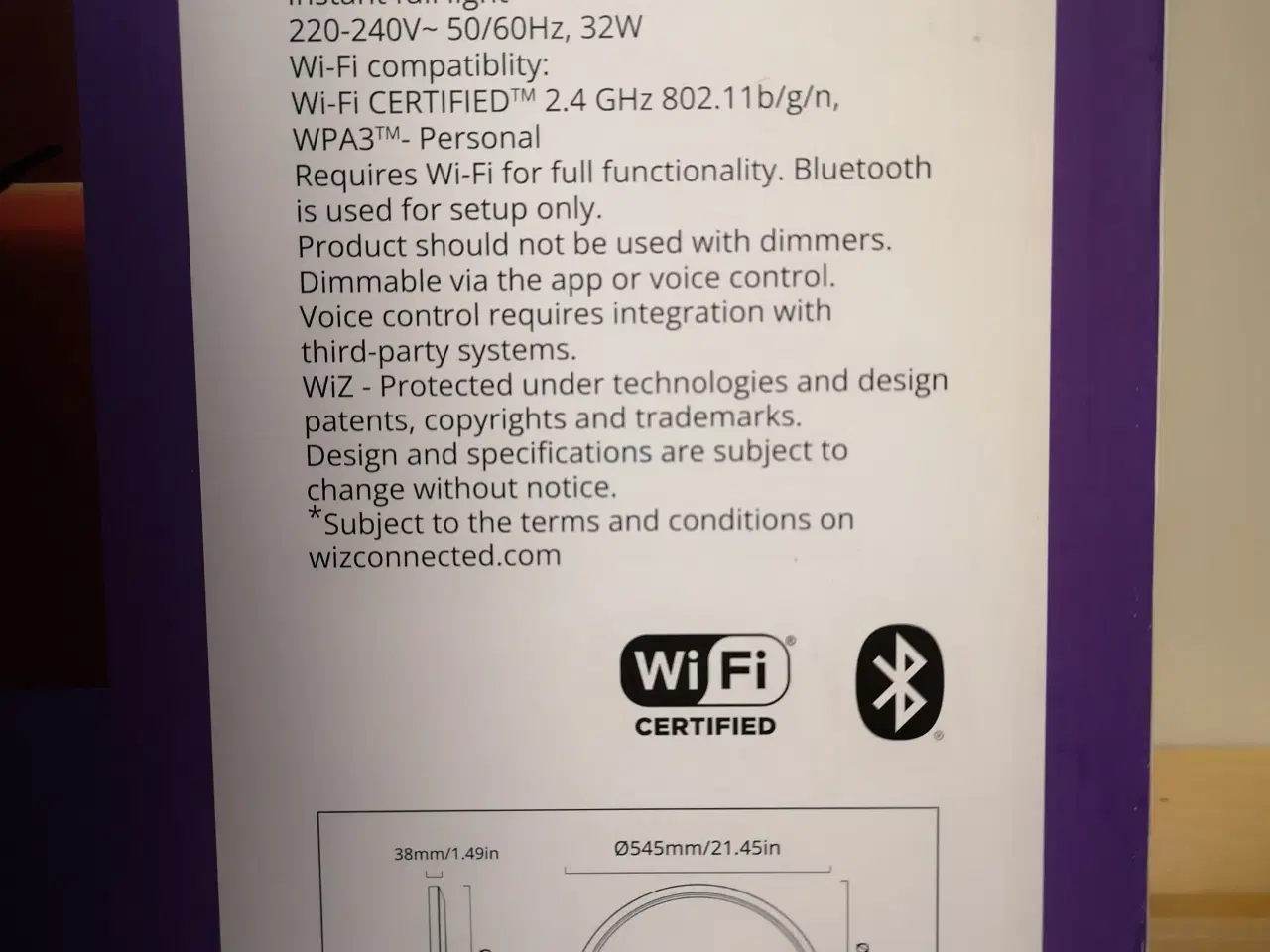 Billede 4 - WiZ SuperSlim LED-loftlampe RGBW Ø54cm hvid