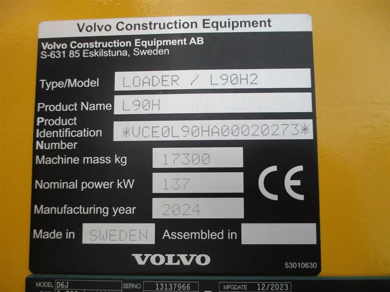Billede 3 - Volvo L90H H2 AGRICULTURE Dansk-maskine, Co-Pilot, LANG-BOM & med 750mm Michelin MEGA X BIB hjul.  BEMÆRK MED GARANTI FRA VOLVO FREM TIL DEN 23.1.2027