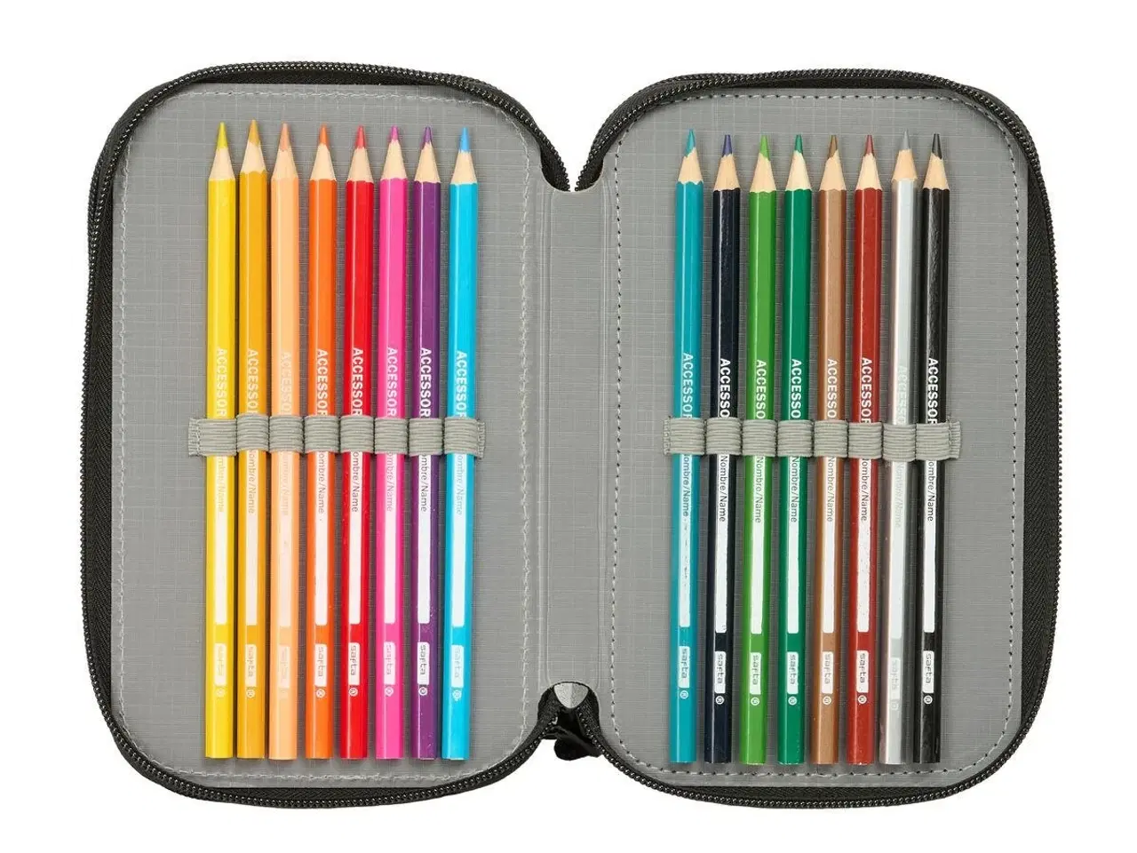 Billede 3 - Minecraft tredobbelt penalhus - sort, 12,5 × 19,5 × 5,5 cm - 37 dele